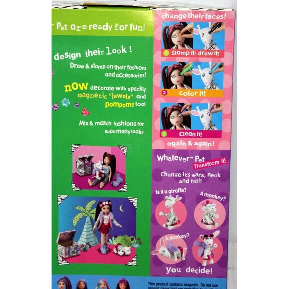 New Vtg What's Her Face Adventure Fashion Activity Doll & Pet Craft Marker Toy - Picture 9 of 16